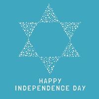 dia da independência de israel feriado design plano ícones de linha fina branca de matzot em forma de estrela de David com texto em inglês vetor