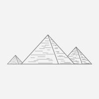 ícone de design de contorno preto liso das pirâmides vetor