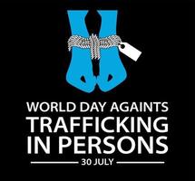 dia mundial de combate ao tráfico de pessoas 30 de julho imagem vetorial vetor