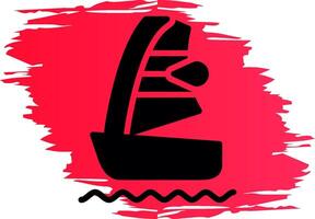 design de ícone criativo de windsurf vetor