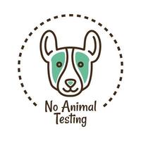 nenhum rótulo de teste em animais vetor