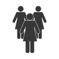 três avatares de silhuetas femininas vetor