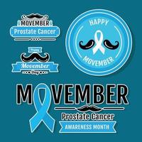 Movember campaign quatro emblemas vetor