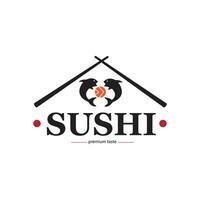 Sushi logotipo modelo. tradicional japonês Comida ícone vetor