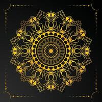 Fundo de mandala de luxo com padrão dourado vetor