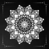 moderno branco e Preto luxo mandala fundo vetor