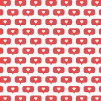 corações vermelhos no padrão sem costura de fundo branco para o dia dos namorados vetor
