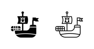 ícone de vetor de navio pirata