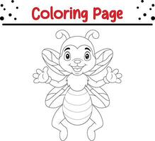 fofa abelha acenando coloração página para crianças vetor