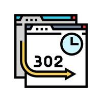 302 redirecionar seo cor ícone vetor ilustração