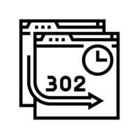 302 redirecionar seo linha ícone vetor ilustração