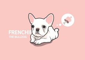 adorável frenchie cachorro dentro relaxante humor vetor