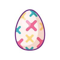 festivo Páscoa ovo com multi colori engraçado ornamentado vetor