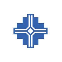 abstrato moderno médico Cruz tecnologia logotipo vetor