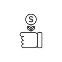 ícone da árvore do dinheiro vetor