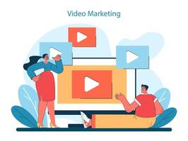 vídeo marketing conceito. aproveitando dinâmico vídeo conteúdo para marca narrativa vetor