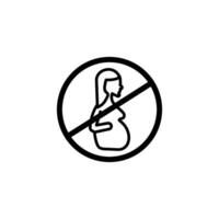 proibido grávida ícone vetor
