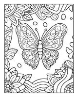 lindo borboleta coloração página vetor