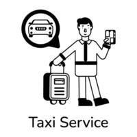 na moda Táxi serviço vetor
