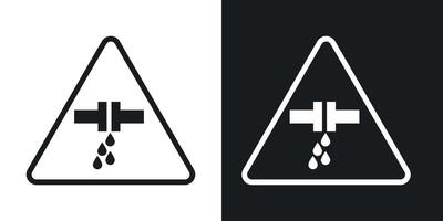 Cuidado segurança vazamento do água ou químico material placa vetor