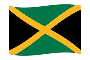 acenando a bandeira do país jamaica. ilustração vetorial. vetor