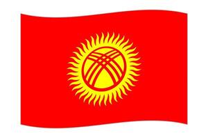 acenando a bandeira do país Quirguistão. ilustração vetorial. vetor