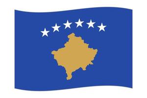 acenando a bandeira do país Kosovo. ilustração vetorial. vetor