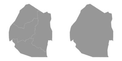 Eswatini mapa com administrativo divisões. vetor ilustração.