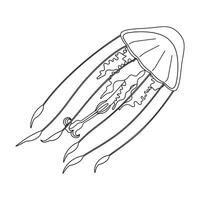 medusa linha arte vetor ilustração. Preto e branco esboço medusa coloração página para crianças e adultos. página para relaxamento e meditação. vetor ilustração