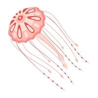 desenho animado Rosa medusa plano estilo. medusa vetor ilustração. moderno plano ilustração medusa isolado em branco fundo. vetor ilustração