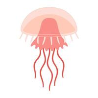 desenho animado Rosa medusa plano estilo. medusa vetor ilustração. moderno plano ilustração medusa isolado em branco fundo. vetor ilustração