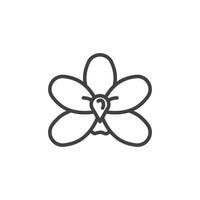 ícone de orquídea mariposa vetor