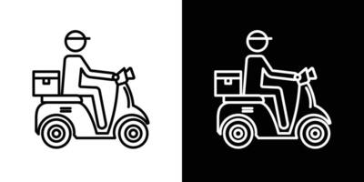 Entrega homem equitação motocicleta ícone vetor