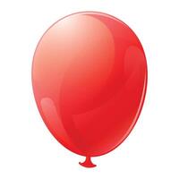 vermelho balão. feriado ilustração do vôo lustroso balão para convidar, cumprimento cartões, faixas e adesivos. vetor ilustração isolado em branco fundo.