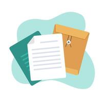 documento envelopes e certificados vetor ilustração