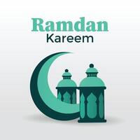 islâmico cumprimento Ramadã kareem Projeto fundo, modelo com lindo lanternas e crescente vetor