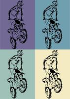 pôster de bicicleta da sujeira do pop art. papel de parede de pôster de bicicleta suja vetor