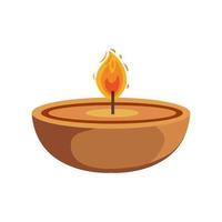 vela diwali de madeira vetor