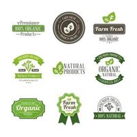 ícones para etiqueta de produtos orgânicos vetor