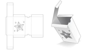 embalagem de papelão com modelo recortado de estrela de natal estampada vetor