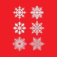 vetor branco flocos de neve elementos com vermelho fundo