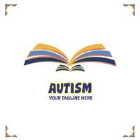 livro logotipo Projeto conceito vetor, criança Educação e autismo consciência conceito vetor