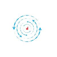 circular economia logotipo Projeto para investimento e contabilidade firmas vetor