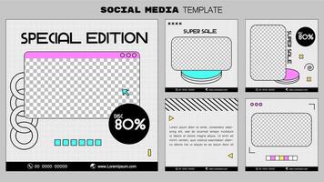 social meios de comunicação postar bandeira elemento venda promoção anúncio. ilustração vetor. virtual tela elemento Projeto. vetor