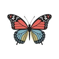 solteiro colorida borboleta vetor arte ilustração isolado em branco fundo