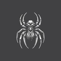 aranha logotipo monocromático dentro Preto e branco vetor