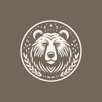 selvagem Urso logotipo monocromático vintage vetor