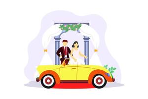 Casamento casal plano ilustração Projeto vetor