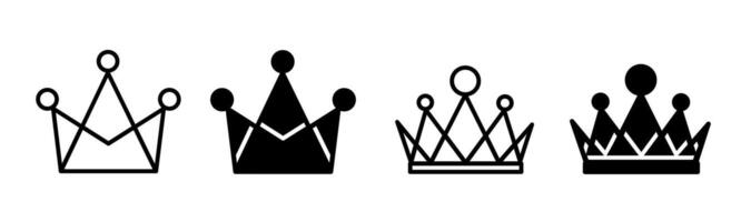 silhueta do coroa ícone ilustração em branco fundo. coroa ícone conjunto para negócios. estoque vetor. vetor