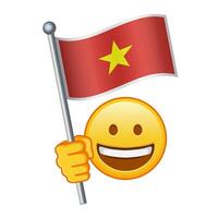 emoji com Vietnã bandeira ampla Tamanho do amarelo emoji sorrir vetor